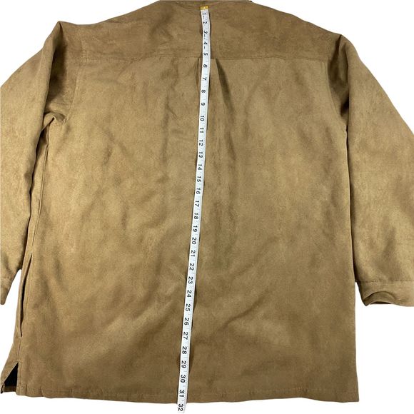 St Johns Bay Mens Large 100% Polyester Brown Button Up Jacket - Picture 3 of 9